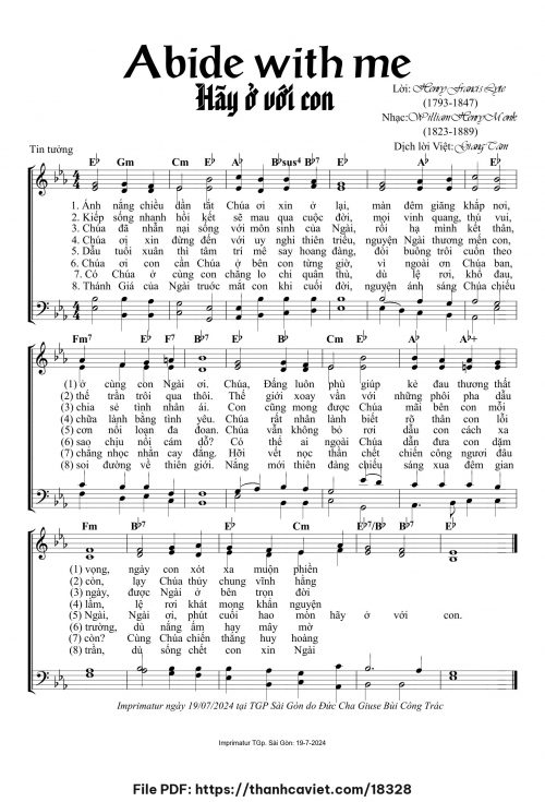 Abide With Me – Hãy ở với con - Lm. Giang Tâm - trang 1