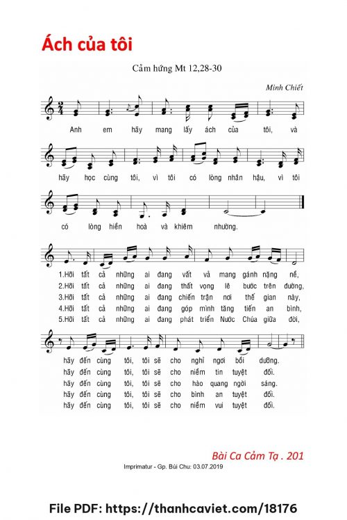 Ách của tôi - Lm. Minh Chiết - trang 1