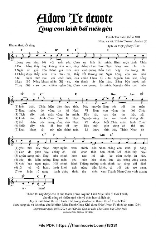 Adoro Te devore-Lòng con kính bái mến yêu - Lm. Giang Tâm - trang 1