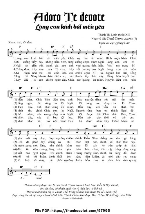 Adoro Te Devote - Lm. Giang Tâm (Nhạc Ngoại, lời Việt) - trang 1