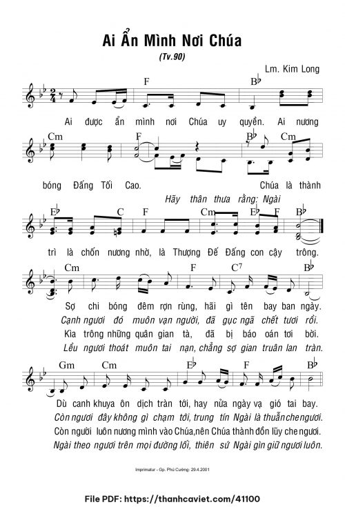 Ai ẩn mình nơi Chúa - Lm. Kim Long - trang 1