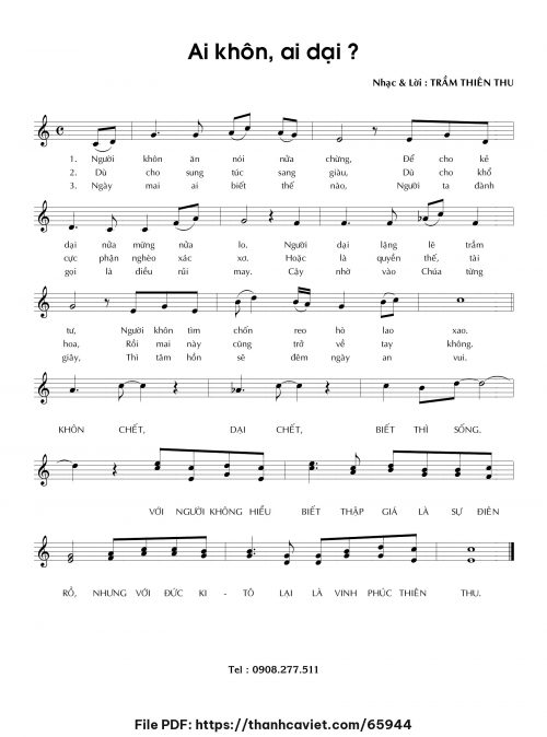 Ai khôn ai dại - Trầm Thiên Thu - trang 1