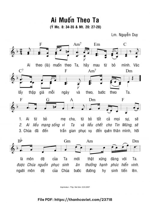 Ai muốn theo Ta - Lm. Nguyễn Duy - trang 1