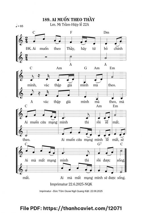 Ai muốn theo Thầy - Lm. Mi Trầm - trang 1