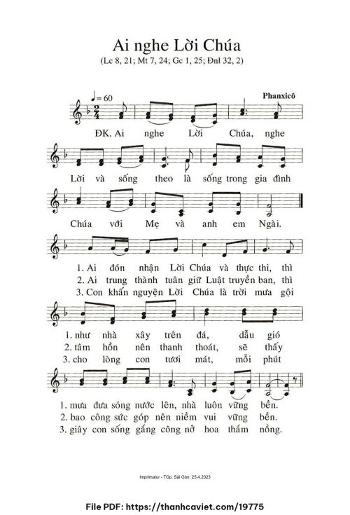 Ai nghe lời Chúa - Phanxicô - trang 1