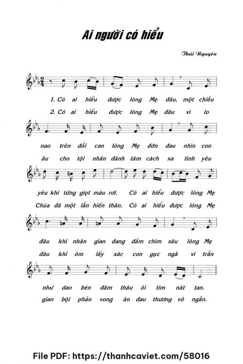 Ai người có hiểu - Lm. Thái Nguyên - trang 1
