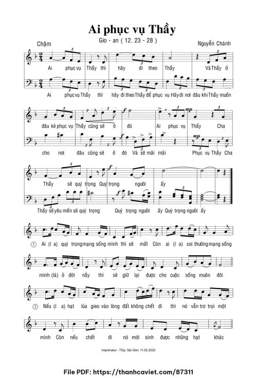 Ai phục vụ Thầy - Nguyễn Chánh - trang 1