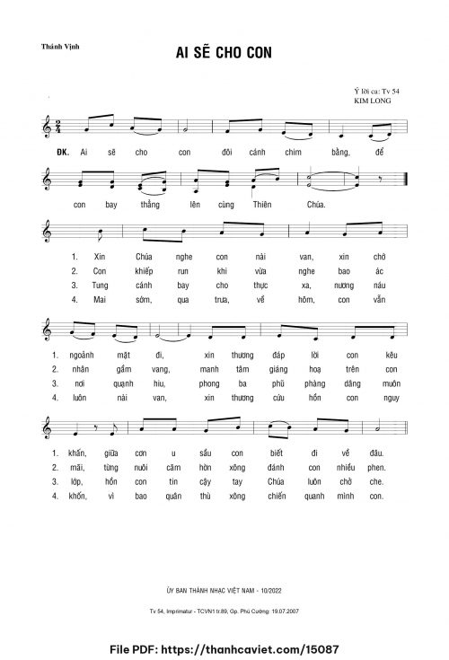 Ai sẽ cho con - Lm. Kim Long - trang 1
