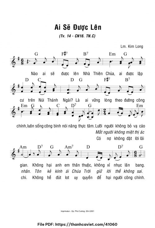 Ai sẽ được lên - Lm. Kim Long - trang 1