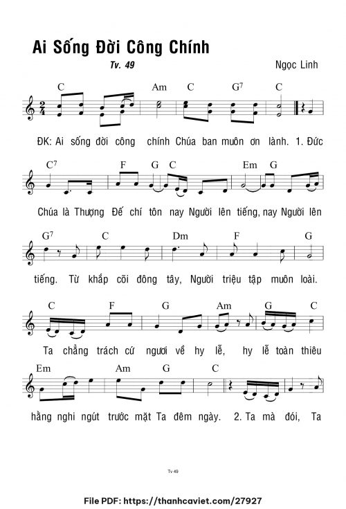 Ai sống đời công chính - Ngọc Linh - trang 1