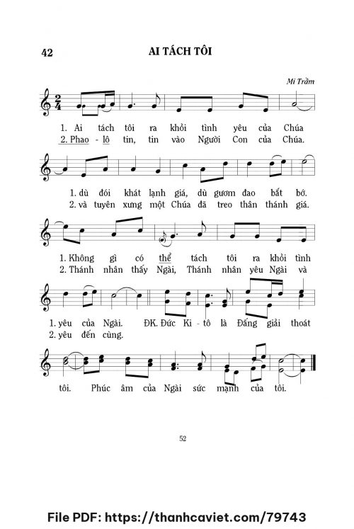 Ai tách tôi - Lm. Mi Trầm - trang 1