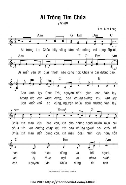 Ai trông tìm Chúa - Lm. Kim Long - trang 1