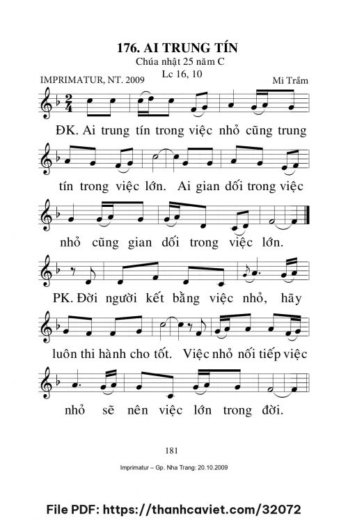 Ai trung tín [CN25 TNC] – - Lm. Mi Trầm - trang 1