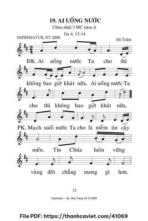 Ai uống nước [CN3 MCA] – - Lm. Mi Trầm - trang 1