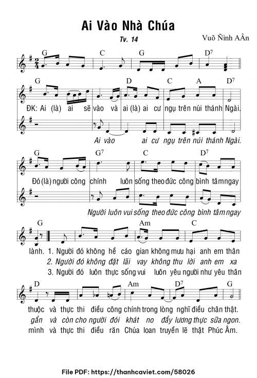 Ai vào nhà Chúa - Vũ Đình Ân - trang 1