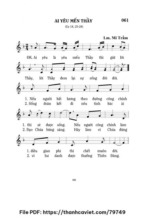 Ai yêu mến Thầy - Lm. Mi Trầm - trang 1