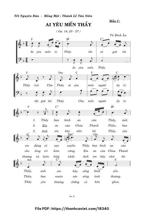Ai yêu mến Thầy - Vũ Đình Ân - trang 1