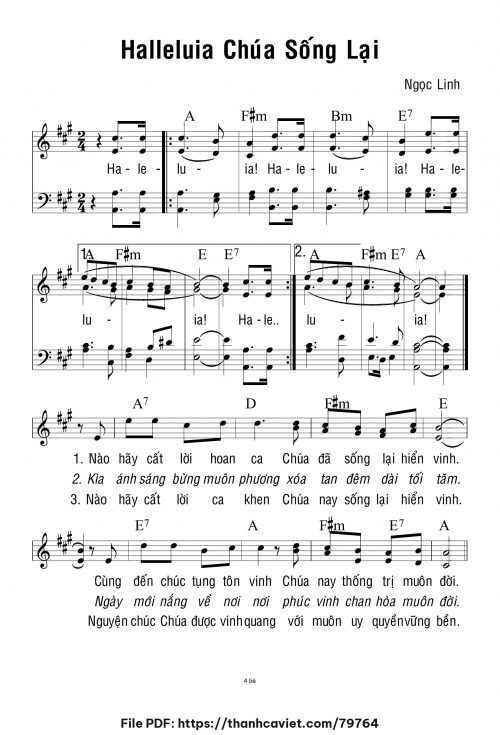 Aleluia! Chúa sống lại - Ngọc Linh - trang 1