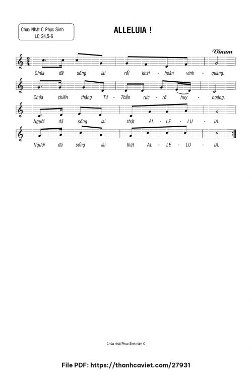 Alleluia - Vinam - trang 1