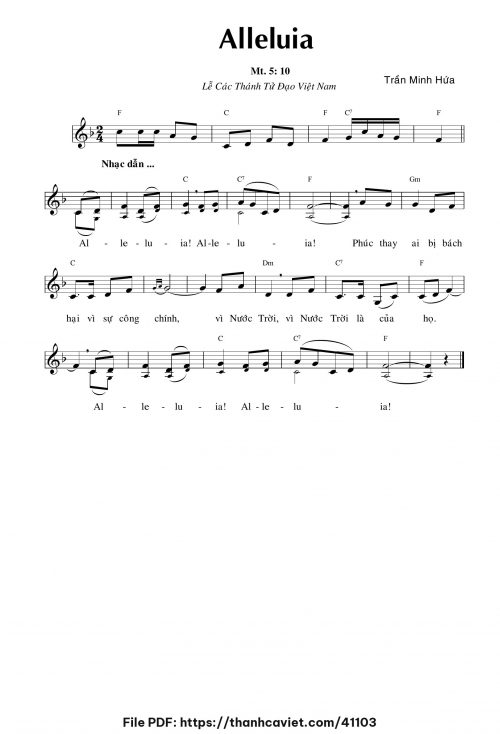 Alleluia - Trần Minh Hứa - trang 1