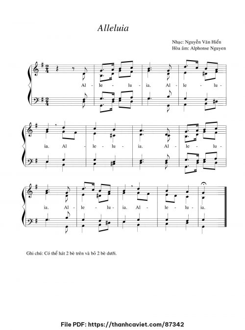 Alleluia - Nguyễn Văn Hiển - Alphonse Nguyen - trang 1