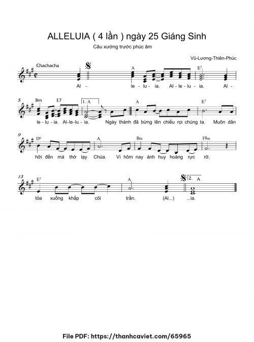 Alleluia (4 lần) ngày 25 Giáng Sinh - Vũ Lương Thiên Phúc - trang 1