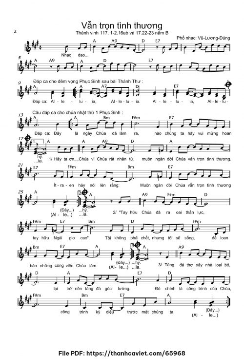 Alleluia (4 lần) Vẫn trọn tình thương - Vũ Lương Thiên Phúc - trang 1
