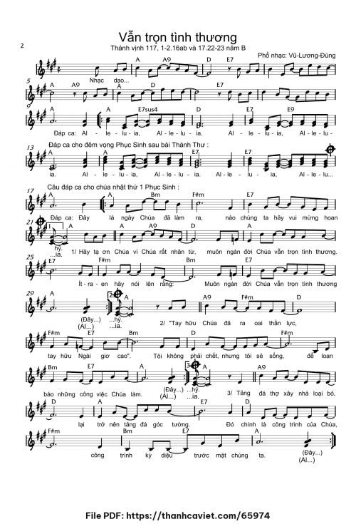 Alleluia (8 lần) Vẫn trọn tình thương - Vũ Lương Thiên Phúc - trang 1