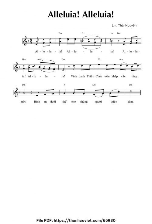 Alleluia Alleluia! - Lm. Thái Nguyên - trang 1