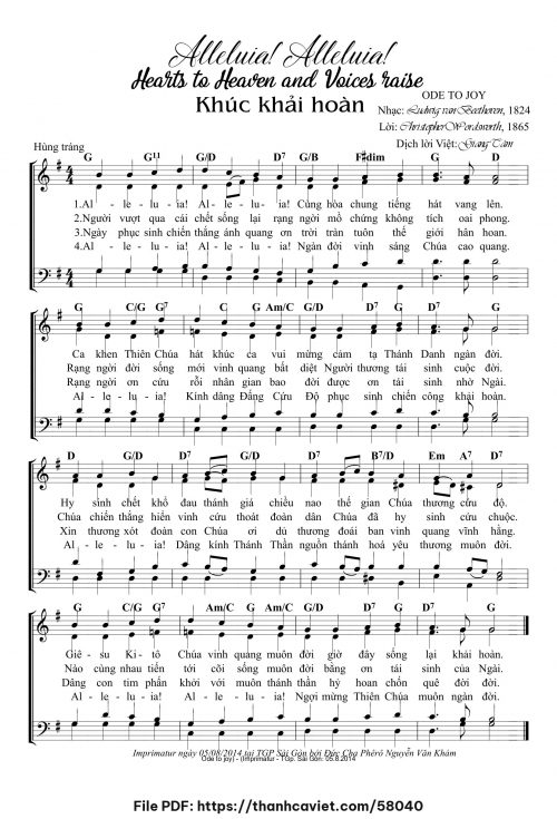 Alleluia! Alleluia! - Lm. Giang Tâm (Nhạc Ngoại, lời Việt) - trang 1