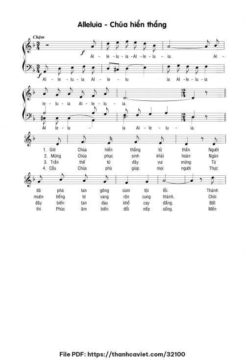 Alleluia Chúa chiến thắng - Lm. Phạm Liên Hùng - trang 1