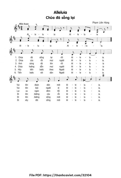 Alleluia Chúa đã sống lại - Lm. Phạm Liên Hùng - trang 1