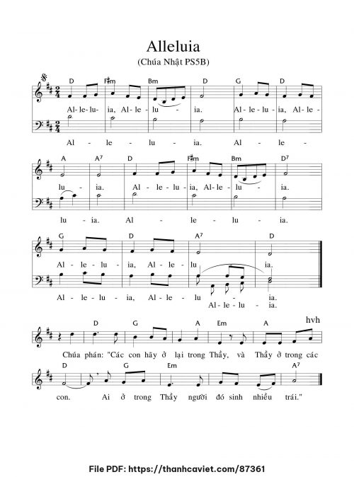 Alleluia Chúa Nhật 5 Phục Sinh năm B - hvh - trang 1