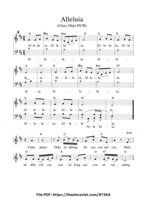 Alleluia Chúa Nhật 7 Phục Sinh năm B - hvh - trang 1