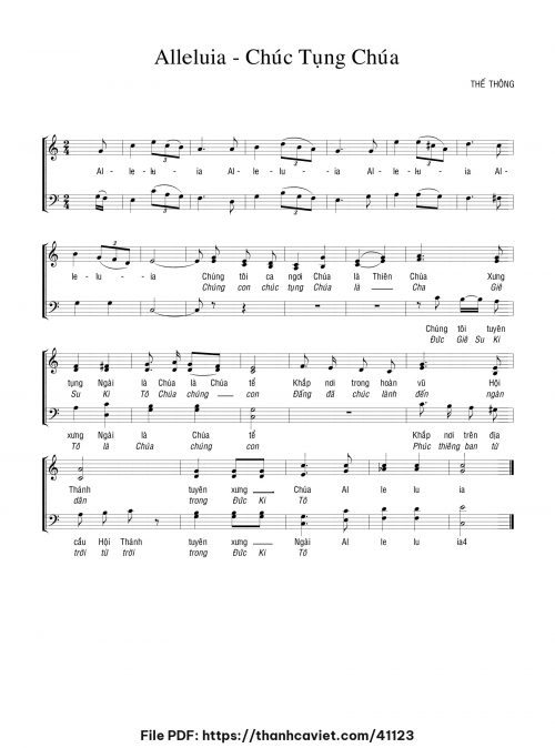 Alleluia Chúc tụng Chúa - Thế Thông - trang 1