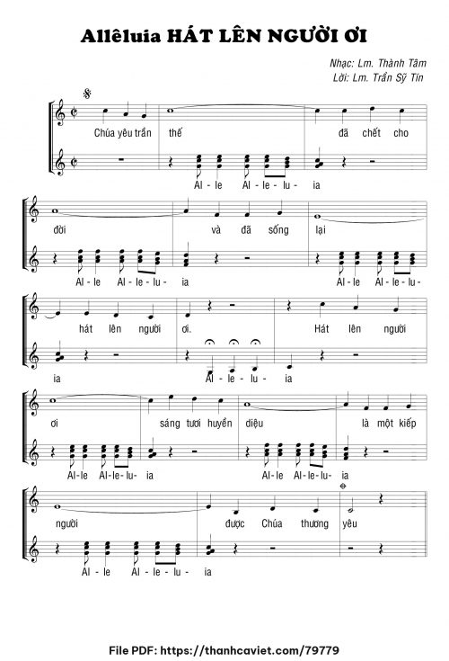 Alleluia! Hát lên người ơi - Lm. Thành Tâm - Lm. Trần Sỹ Tín - trang 1