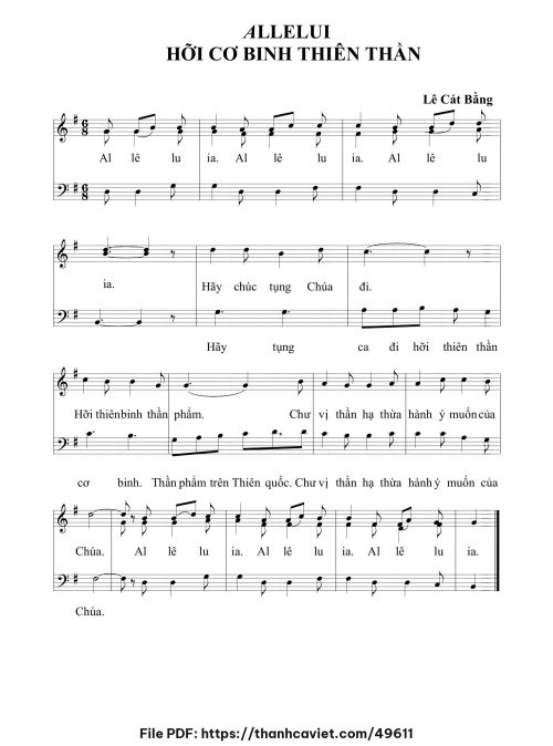 Alleluia Hỡi cơ binh Thiên Thần - Lê Cát Bằng - trang 1