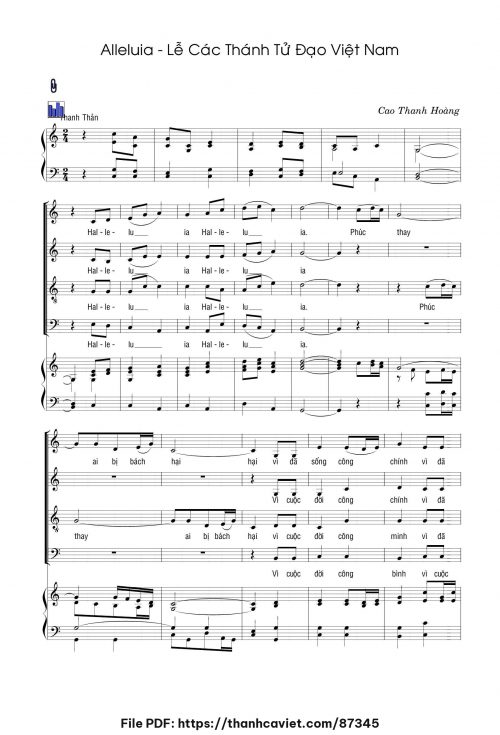 Alleluia – Lễ Các Thánh Tử Đạo Việt Nam - Cao Thanh Hoàng - trang 1