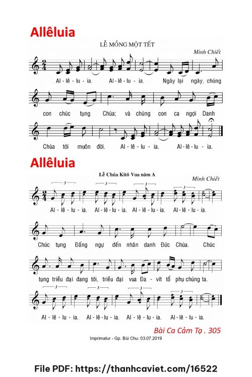 Allêluia Lễ Chúa Kitô Vua năm A - Lm. Minh Chiết - trang 1