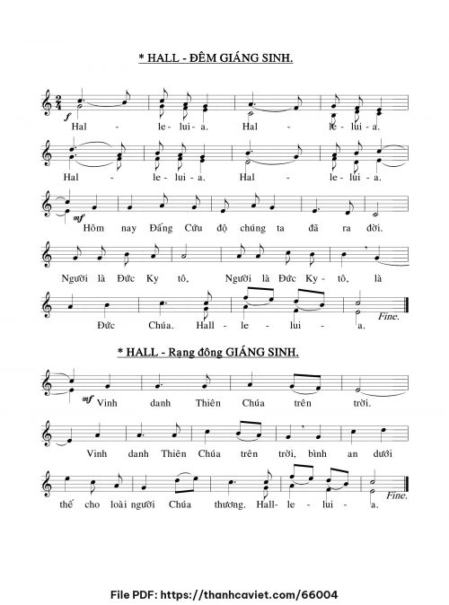 ALLELUIA Lễ Đêm GS - Ngọc Cẩn - trang 1