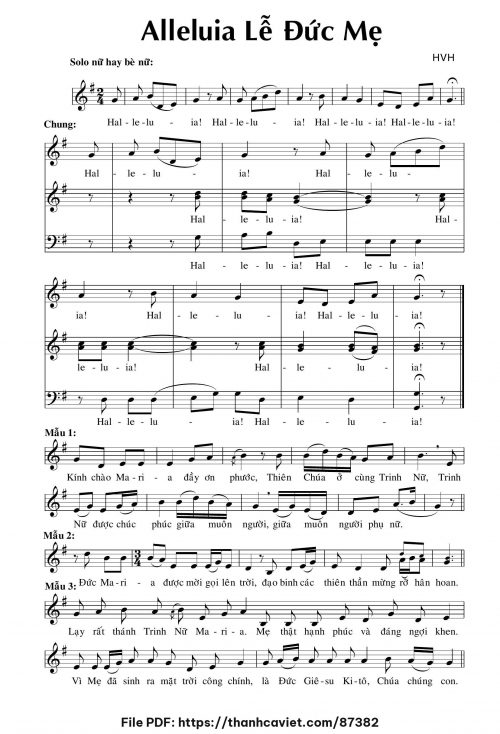 Alleluia Lễ Đức Mẹ - hvh - trang 1