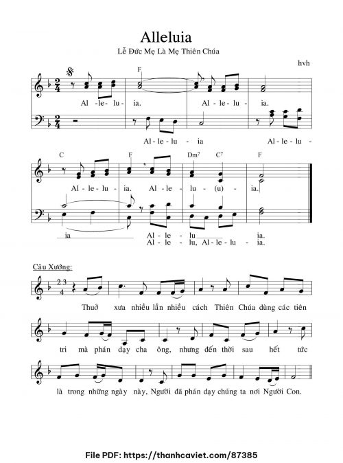 Alleluia Lễ Đức Mẹ là Mẹ Thiên Chúa - hvh - trang 1