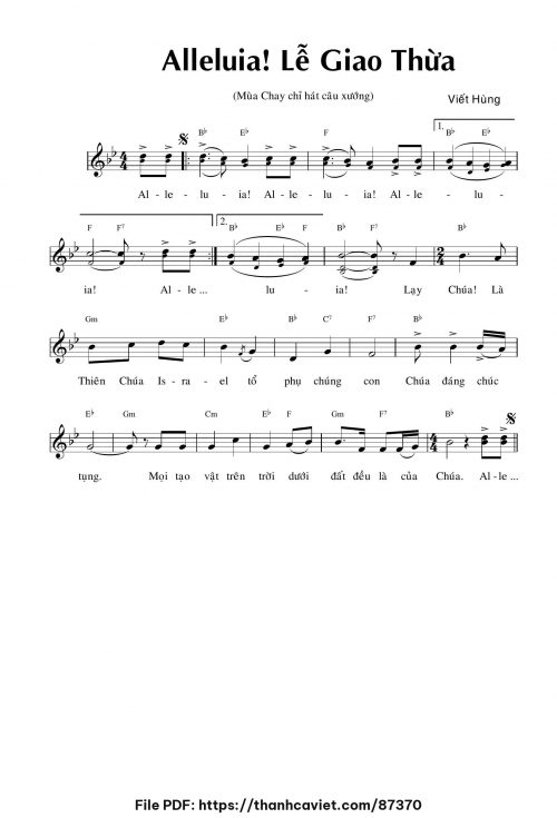 Alleluia Lễ Giao thừa - hvh - trang 1