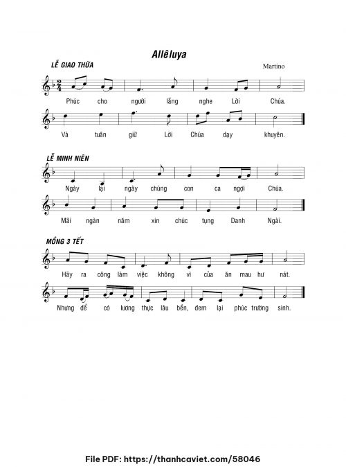 Alleluia lễ giao thừa - Martino - trang 1