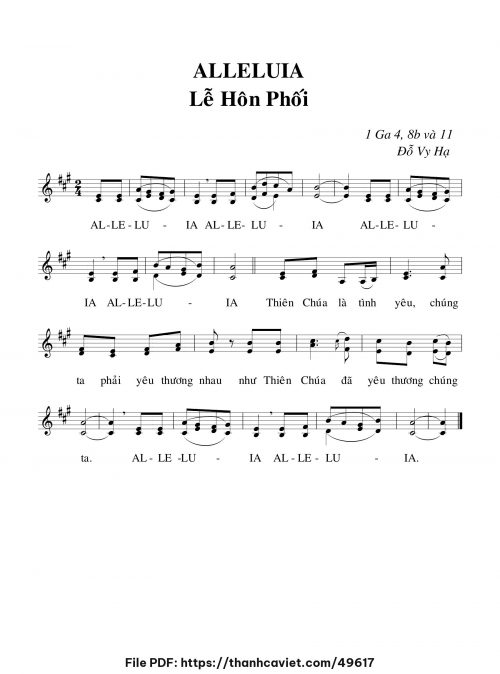 Allêluia lễ hôn phối - Đỗ Vy Hạ - trang 1
