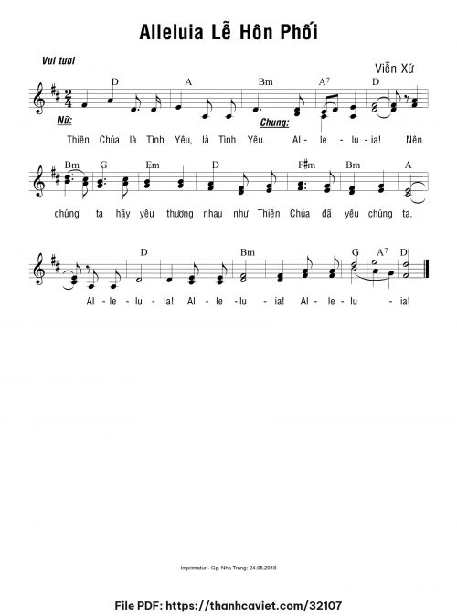 Alleluia lễ Hôn Phối - Viễn Xứ - trang 1