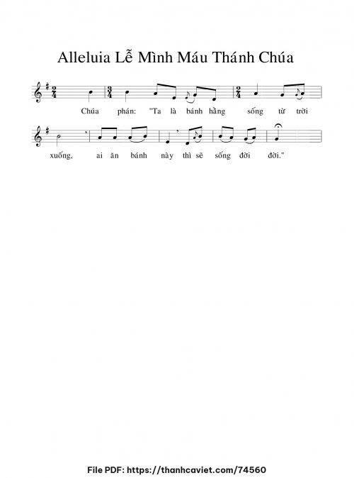 Alleluia Lễ Mình Máu Thánh Chúa - Chưa biết - trang 1