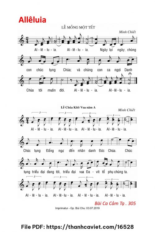 Allêluia Lễ Mồng Một Tết - Lm. Minh Chiết - trang 1