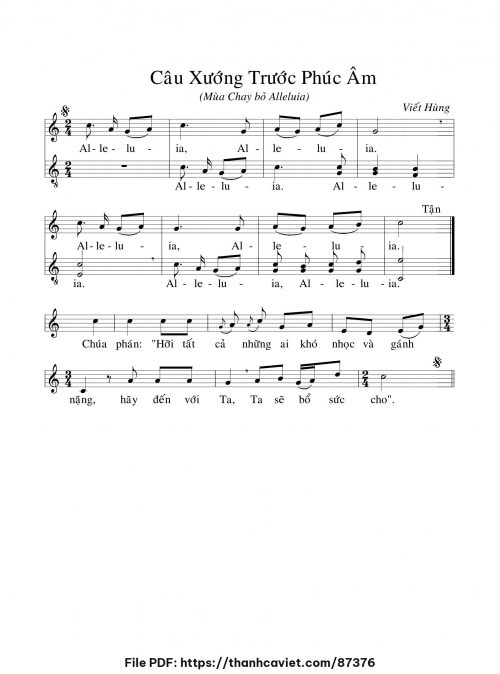Alleluia Lễ Mùng 3 Tết - hvh - trang 1