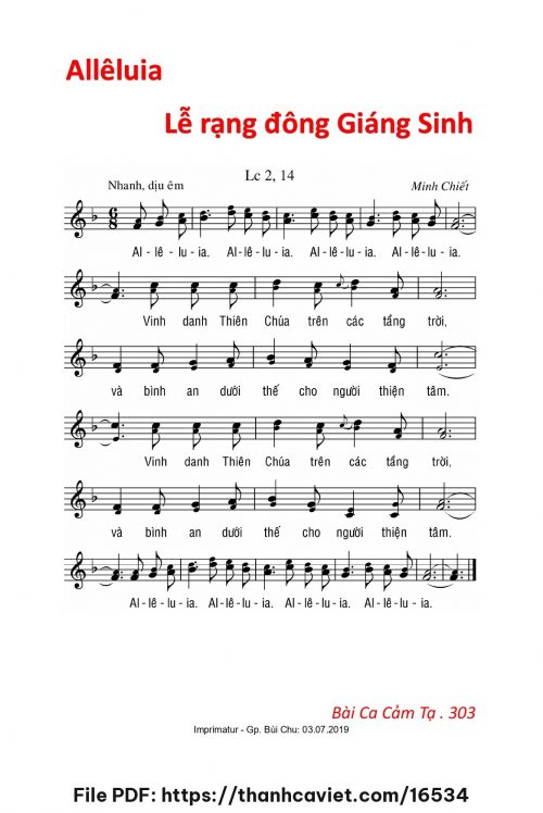Allêluia Lễ rạng đông Giáng Sinh - Lm. Minh Chiết - trang 1